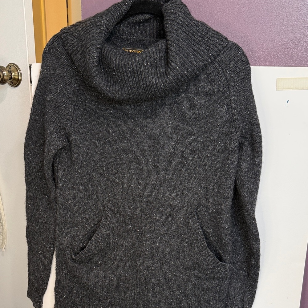 Burton Avalanche wool Gray Cowl Neck Sweater